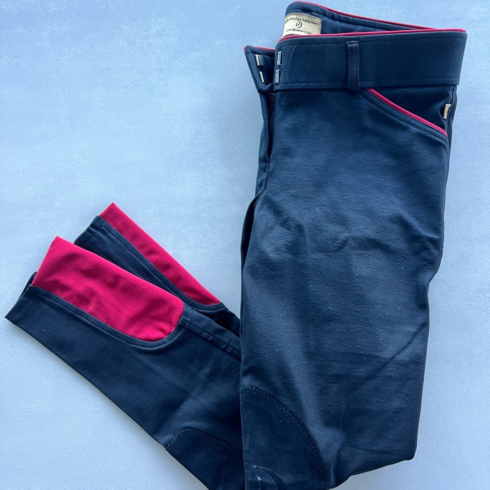 Devon-Aire knee patch breeches equestrian rider horse tack equine suede rubber